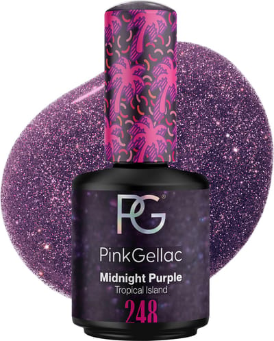 Pink Gellac Gellak - 248 Midnight Purple 15ml - Glanzende Paarse Gel Nagellak - Gellac - Gel Nagels Producten