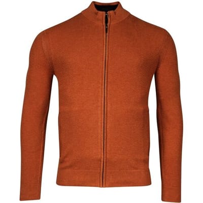 Baileys Vest Cardigan Zip Allover Texture Red Earth / male