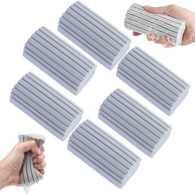 6 stuks - Spons - sponzen - schoonmaak spons - schoonmaak sponsjes - Schoonmaakspons - schoonmaaksponzen - Stofdoek - Multifunctionele schoonmaakspons - Grijs - Geschikt voor het schoonmaken van auto's jaloezieën spiegels stof afnemen en de keuken