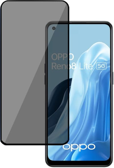 Privé Screenprotector geschikt voor OPPO Reno 8 Lite - Privacy Beschermglas - Privacy Proteqt+