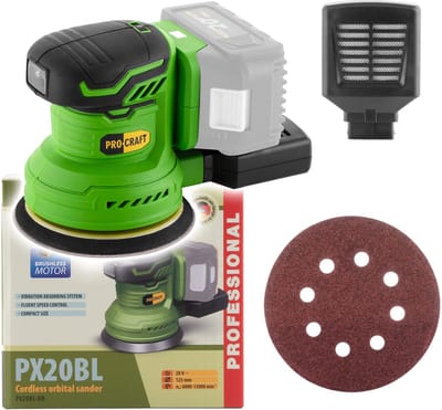 Procraft PX20BLbb accu-excentrische schuurmachine 20 V 125 mm borstelloos Solo - zonder accu, zonder oplader