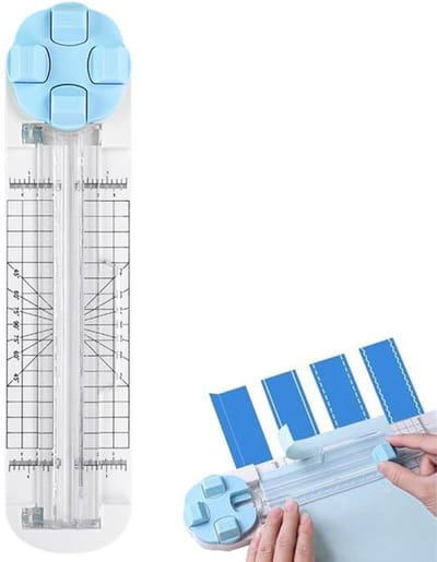 4 in 1 Papiersnijder - papiersnijder hefboom - papiersnijmachine - Foto-trimmermes - Inpakpapier - Papercutter - Paper Cutter -Rechte/Golvende/Stippellijnen/Vouwlijnen - Voor creatieve vrijetijdscrapbooking fabric cartonnage creatieve loisirs