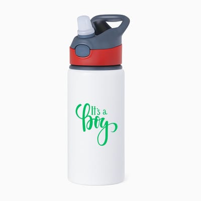 Hacebo® - It's a Boy waterfles met rietje rood - Baby - Kersverse ouders - Geboorte kraamcadeau jongen - babyshower - water fles - 650ML