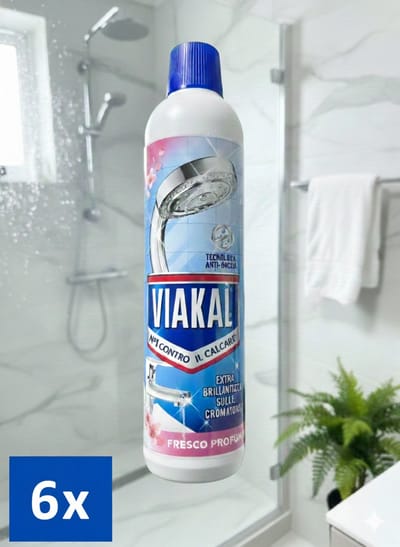 6 x Viakal Ontkalker 630 ml – Extra Briljante Glans voor Chroom – Nr. 1 tegen Kalk – Met Frisse Geur