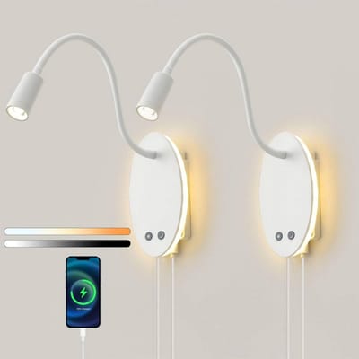Bedlampjes Hoofdbord - Leeslampjes - Bedlamp Slaapkamer Volwassenen - Wit