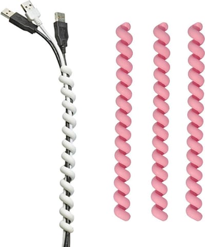 Kabelbinders - Flexibel - Cable Twister - Licht roze - Set van 3 stuks - 19 x Ø 1,5 cm