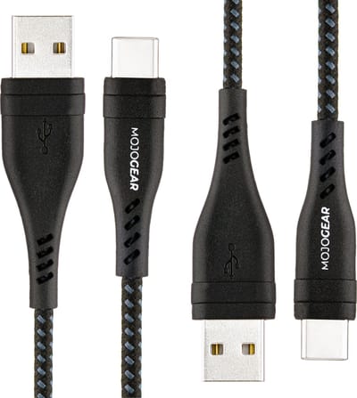 2x MOJOGEAR USB-C naar USB kabel Extra Sterk - 3 meter kabel - Geschikt voor Oppo / OnePlus / Motorola / Huawei / Sony / iPhone 15 - Zwart [DUOPACK]