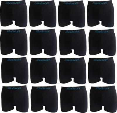 Belucci Microfiber Mega Pack Zwarte Heren Boxershorts - 16 -pack - Maat M/L