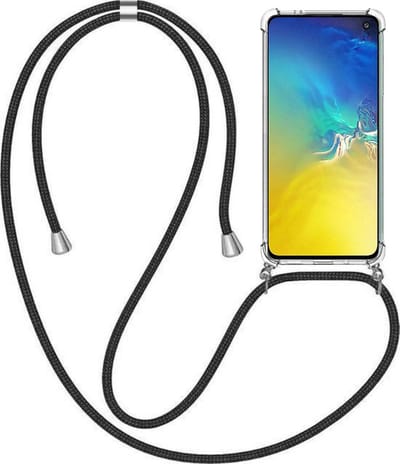 Telefoonhoesje Geschikt voor Samsung Galaxy S10E met Koord en Stootrand - TPU Backcover Shockproof met Lanyard - Smartphonica geschikt voor Samsung Galaxy S10E
