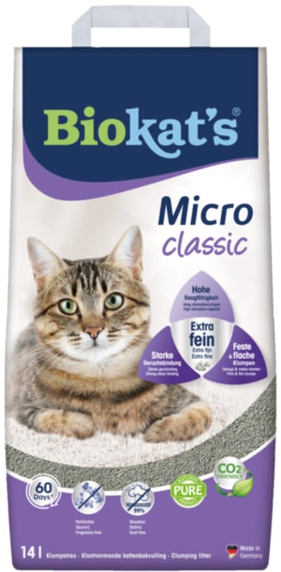 Biokat's Kattenbakvulling Micro Classic - 2 x 14 liter - Voordeelverpakking