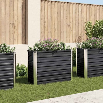 vidaXL - Plantenbak - verhoogd - 100x40x77 - cm - gegalvaniseerd - staal - antraciet