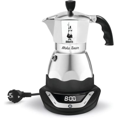 Cafetiere italienne électrique - BIALETTI - MOKA TIMER - 3 tasses - 120 ml - Inox