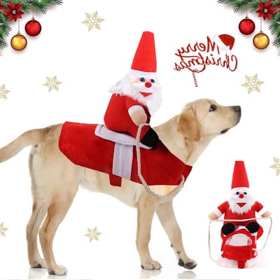 Kerstkostuum voor Honden en Katten - Feestelijke Kleding voor Dieren - Santa Outfit voor Kerst en Verjaardag (M)