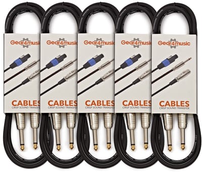 Set van 5 Jack Instrumentkabels, 1 m