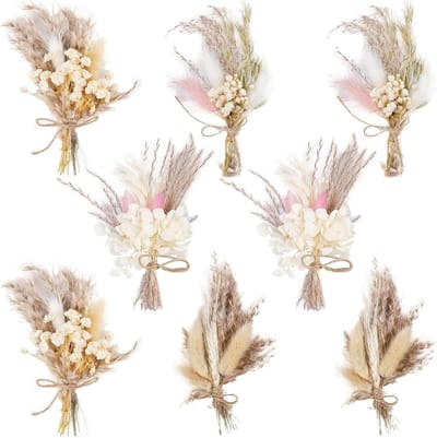 Mini gedroogde bloemen - Droogboeketjes decoratie - Creatief knutselen - Natuurlijke bloemen - 8 boeketten - Multicolor