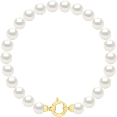 Armband Rij van Echte Gecultiveerde Zoetwaterparels Rond 6-7 mm