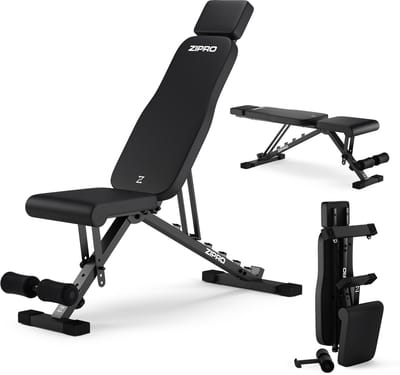 ZIPRO® Grind - Halterbank Verstelbaar - Multifunctionele Buikspierbank Fitness - Fitnessbank Inklapbaar - Workout Bank - max. 300 kg - Duurzaam en Comfortabel