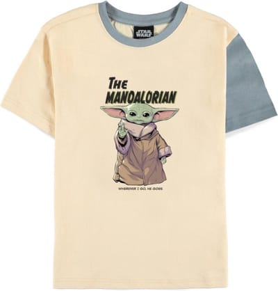 Disney Star Wars - The Mandalorian Kinder T-shirt - Kids tm 10 jaar - Creme