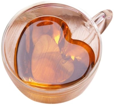 Dailygoods- Theemok Dubbelwandig - Hittebestendig Borosilicaatglas - 180ml/240ml - Corrosiebestendig - Hygiënisch - Elegante Vorm - Glazen Mok