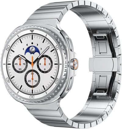 Stravo Luxe RVS bandje – Geschikt voor Samsung Galaxy Watch 9 (40/44mm) / Watch 8 (40/44mm) / 8 Classic (46mm) – Zakelijke RVS horlogeband met vlindersluiting – inclusief inkortset (Zilver)