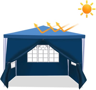 Partytent 3x3m met Zijwanden – Tuinpaviljoen van PE Zeildoek, Blauw