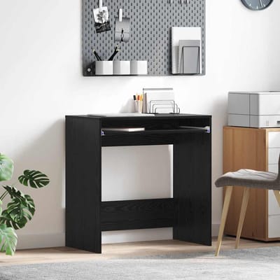 vidaXL - Bureau - Zwart - Eiken - Bewerkt - hout - 77.5 - x - 43 - x - 79 - cm