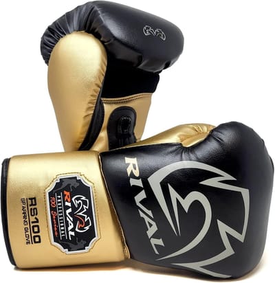 Sparring Bokshandschoenen - Trainingshandschoenen - Boksen Trainen - Gelaagde Schuimvulling - 14 oz - Zwart Goud