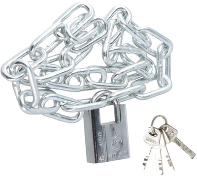 Dailygoods - Ketting met slot, veiligheidsketting en vergrendelingsset, fietskettingen, motorketting, diefstalbeveiliging, fietsslot, voor poorten, motorfietsen, fietsen, hekken (80 cm)