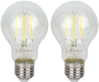 LED line LITE LED Filament Lamp A60 E27 - 4W (vervangt 40W) - 480lm - Ø60mm - 230V - Energiezuinig - 2 stuks