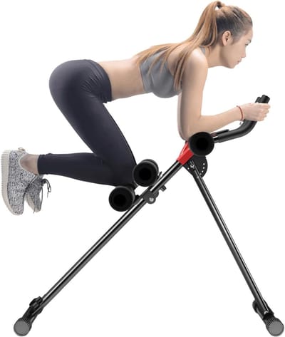 Abdominal Trainer - Buikspier Trainer Core Trainer - Thuis Fitness - Dubbel Spoor Frame - 150 kg - Rood Zwart