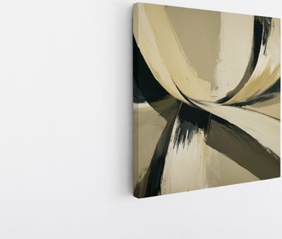Saammp Canvas Schilderij - Strepen - Beige - Abstract - 20x20 - Foto op canvas - Wanddecoratie - Muurdecoratie Woonkamer - Slaapkamer decoratie - Canvas Print