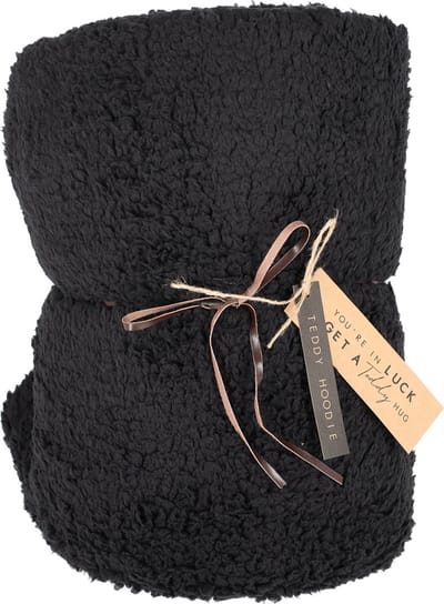 JENS Living Teddy Warmte deken - Hoodie - Unisex - Zwart