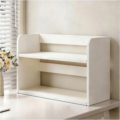 Bureau Organizer Plank - Bureau Verhoging Opslag - Werkruimte Organiseren - Bredere Planken Ontwerp - 40x20x40CM - Wit