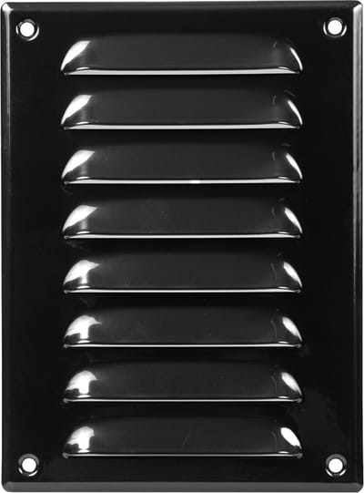 Paneir Airdesigns- metaal-140 X 190 - omgezette rand - opbouw - aanvoer & afvoer - zwart
