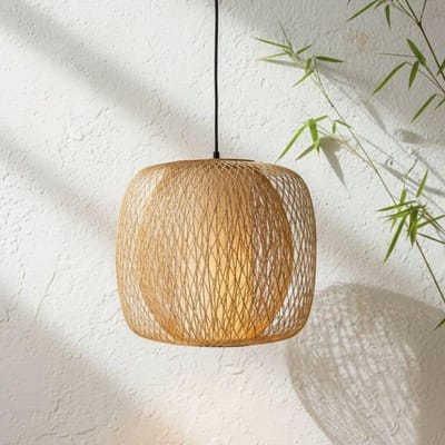 Bamboe hanglamp Fira M -Ø45cm- ronde bamboe hanglamp - 4Shine