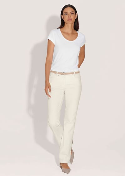 MADELEINE M-Jeans, Wijd M-jeans in recht model met logo-borduursel