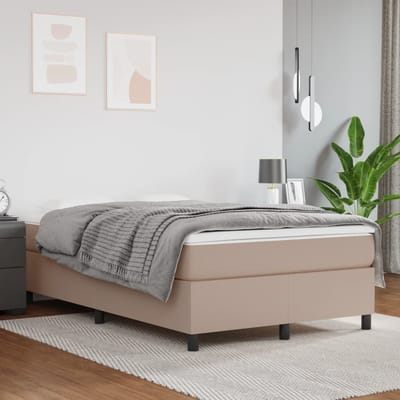 vidaXL - Boxspring - bed - kunstleer - cappuccinokleurig - 120x200 - cm