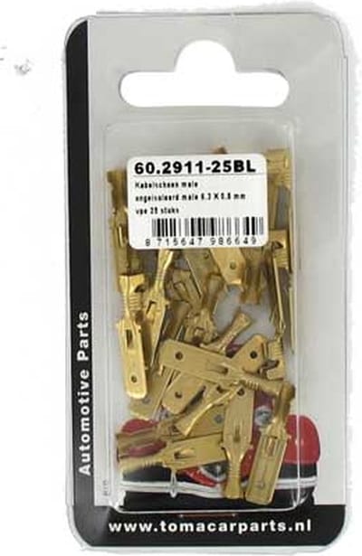 Kabelschoen 6.3x0.8 mm 25 stuks blister