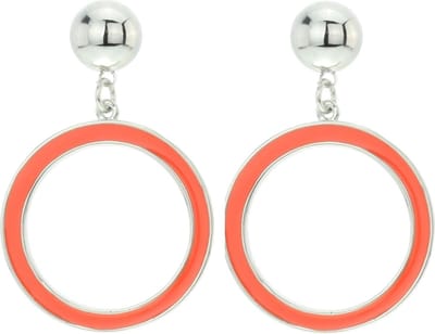Behave - Ronde oorbellen met kleuraccent - Retro stijl - 5,5 cm