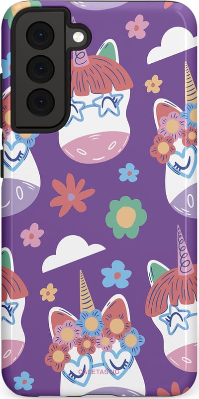 Casetastic Hoesje Geschikt voor Samsung S21 FE - Stijlvolle Beschermende Duo-layer Case - Eenhoorn Magie