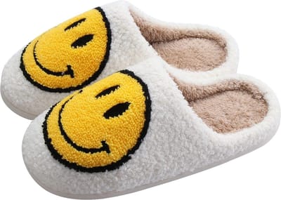 JAXY Smiley Slippers - Smiley Pantoffels - Pantoffels - Smiley Sloffen - Pantoffels Dames en Heren - Sloffen - Sloffen Dames en Heren - Maat 37-38 - Wit