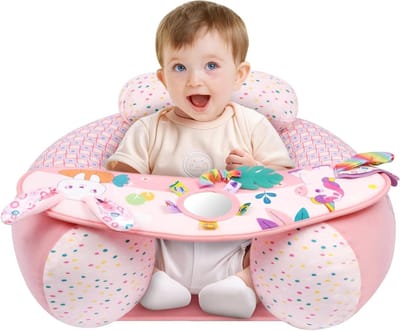Thijox - Opblaasbaar Kinderzitje Roze voor Kinderen van 3-36 Maanden - Veilig, Comfortabel en Ideaal voor Feesten, Kamperen en Tuin
