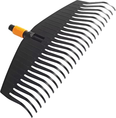 Fiskars Quikfit™ Bladhark opzetstuk - Tuinhark met 25 Tanden - Zachte Bladhark