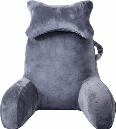 Ploutos® Leeskussen Voor In Bed - Bedkussen / Book Seat - Comfortabel Rug & Leeskussen - Donkergrijs - 38cm x 30cm x 15cm