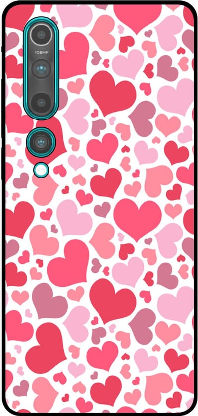 Smartphonica Telefoonhoesje Geschikt voor Xiaomi Mi 10 / 10 Pro met Hartjes Print - Hearts Design TPU Backcover Case - Kinder Hoesje met Hartjes Design geschikt voor Xiaomi Mi 10;Xiaomi Mi 10 Pro