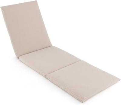 Ligkussen - Zonnebed kussen - Buiten relaxen - Afneembare hoes - 182 x 59 cm - Beige