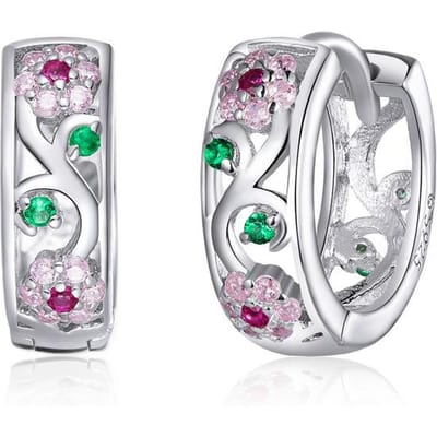 Mode Kleine Hoop Stud Oorbellen S925 Sterling Zilveren Oorbellen Hypoallergeen Platina Gecoat Originele Oorbellen white