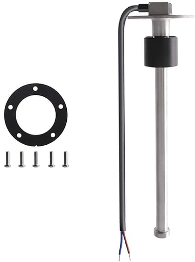 Brandstofniveausensor voor boten, RVS brandstoftank zender, geschikt voor brandstofmeter 0-190 ohm, 100 mm, waterniveau meting
