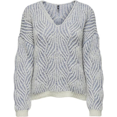 Only Trui Onlelin Life Ls V-neck Cc Knt 15334862 Cloud Dancer/ Sof Chamb Dames Maat - S