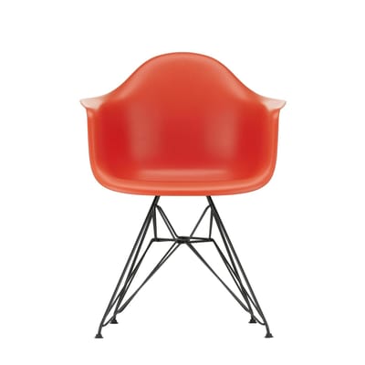 Vitra - DAR Eames Plastic Armchair - poppy red RE - zwart - rood